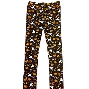 Girls Ghost Pumpkin Bat Boo Halloween Leggings Size 5Y